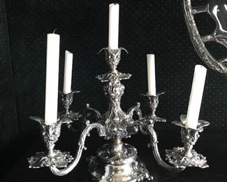 5 candles Silver Plated candelabra