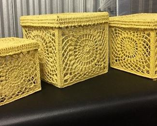 Crochet stackable boxes