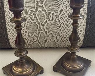 antique bronze candleholders
