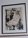 Ink drawing by D. Pearlman titled "Mirror Mirror"