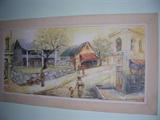 Large Oil Painting by Chicago Artist Shirley Mansfield; nice street scene