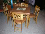 Folding Card Table with 6 Folding Chairs, some need work