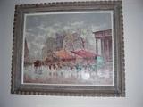 Street Scene, oil on canvas, by Italian artist Antonio DeVity. He worked in Paris.
