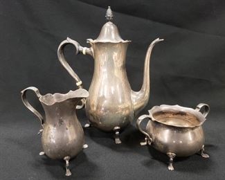 3 pcs. Set Exemplar - Repro circa 1790 Sterling Silver , 23 oz.