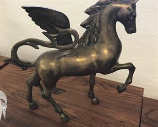 brass unicorn horse