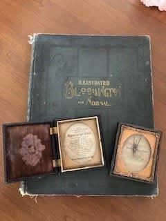 "Bloomington and Normal" book, tintype frames