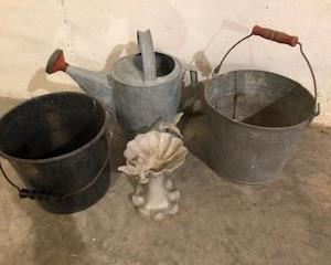 galvanized pails, etc.