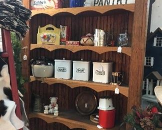Large bookcase and gift items 