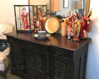Antique oak buffet