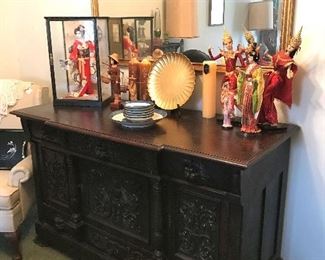 Antique oak buffet