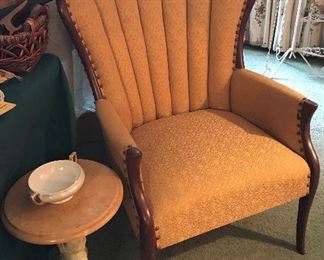 Antique channel back arm chair