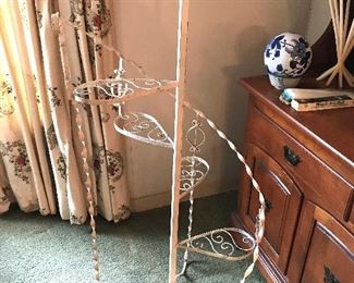 Wrought iron outdoor plant stand