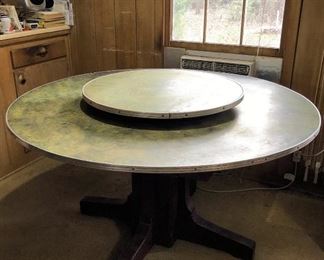 Antique dining table with center Lazy Susan 
