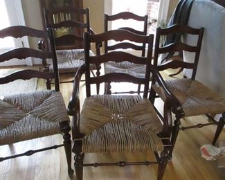 five chairs rush bottoms