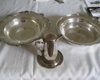 Sterling bowls and pitcher