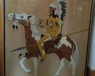 LARGE NATIVE AMERICAN ARTIST PAINTING