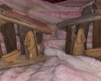 Vintage wooden nativity set $20