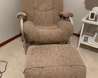 GLIDING CHAIR AND FOOTSTOOL 
Super comfortable!  $125 CASH
