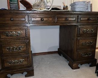 NICE DESK WITH GLASS TOP 
$120 CASH