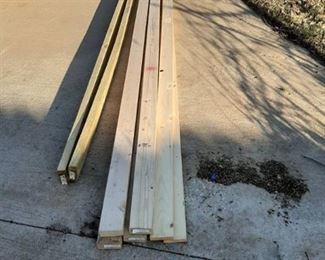 Assorted lumber - (4) 2x4x12', (2) 1x4x12' and (2) 2x4x10' treated - bowed