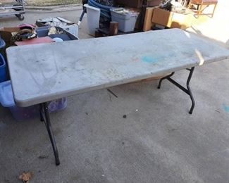 6' plastic folding table - top is dirty
