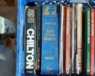Assorted auto repair and electronics books