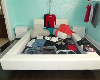 Queen Platform Bed & Clothing