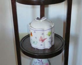 Vintage 3 Tier Wood Folding Shelf 
