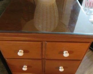 Pair Ethan Allen by Baumritter Two Drawer End Table