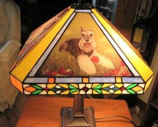 Miniature Schnauzer Stained Glass Lamp