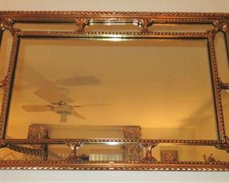 Heavy Hollywood Regency Gilt Wall Mirror
