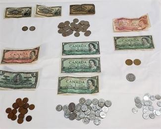 Lot of Canadian Currency - Coins & Paper - some old/some new