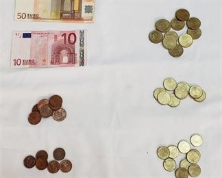 Lot of European Euro Currency - Coins and Bills