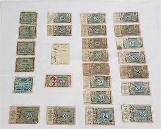 Lot of Military Currency, Military Payment Certificates (Series 472), and Canal Zone Clearance Stub