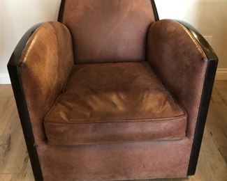 Leather Art Deco Style Armchair