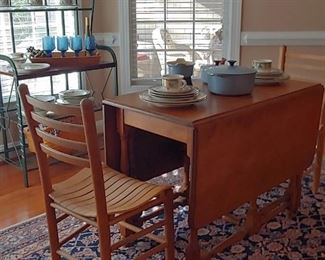 Beautiful Cherry Drop Leaf Table. Lovely Size the Possibility Oriental Rug 5'9" x 8'7".