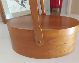 Signed Shaker Handled Box with Lid.
