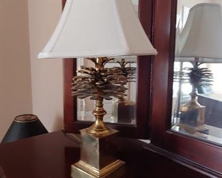Amazing sought-after heavy brass pinecone lamp. 