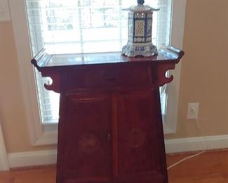 Rosewood Mid-Century Asian Cabinet Alter.