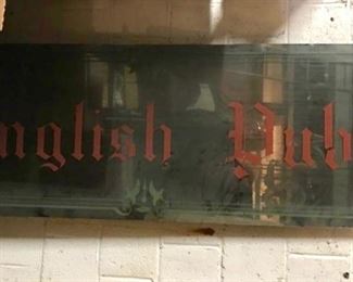 Large English Mirror Pub Sign