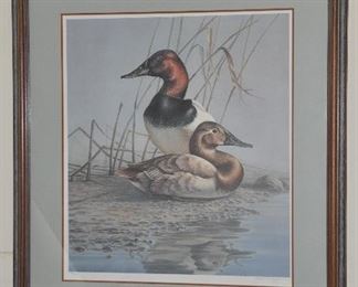 Pencil signed and numbered 89/500 Duck lithograph by James Meger 1985 28" x 31"