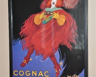 Vintage framed Richarpailloud Cognac Advertisement Art Poster Print, 19" x 26"