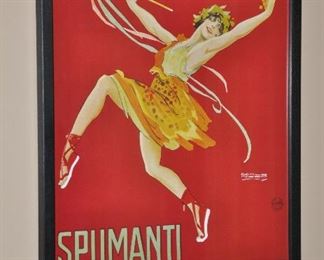 Vintage Spumanti Martini Carlo Nicco Art Poster Advertisement Red Print, 19" x 26"