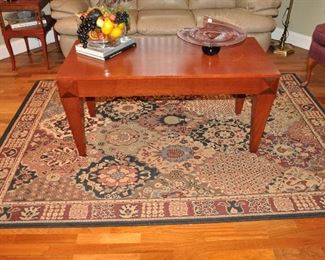Black, maroon and taupe area rug by Shaw Rugs.  Made in USA.  5'5" x 7'7"