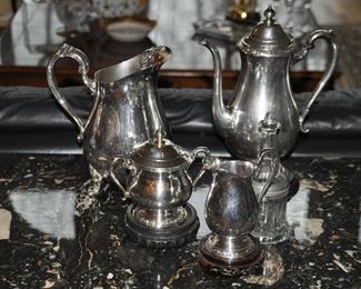 Four piece Silver Plate Tea set, "Camille"