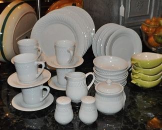 Service for 12 white Gibson China