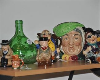 Collection of Royal Doulton Toby Mugs from jumbo to shot glass size!