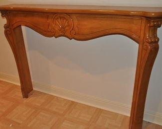 Carved maple wood mantle, (as is)