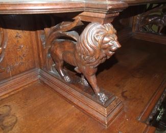 Large Louis XIII Buffet De Corpse w/ Hunting Animals 
