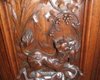 Large Louis XIII Buffet De Corpse w/ Hunting Animals 